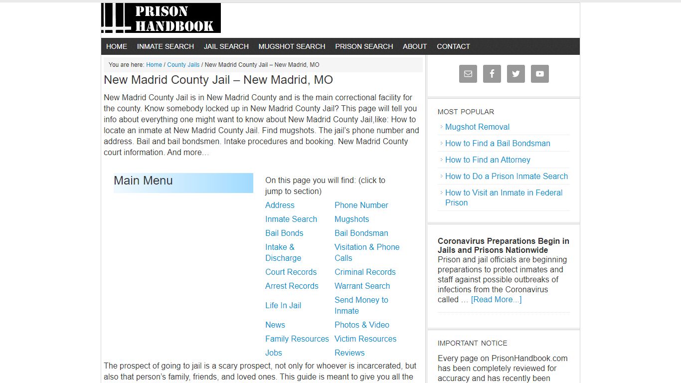 New Madrid County Jail – New Madrid, MO - Prison Handbook